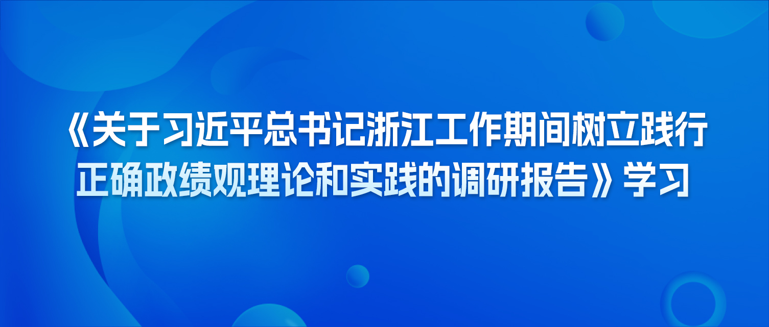 《关于习近平总书记浙江工作期间树立践行正确政绩观理论和实践的调研报告》学习